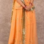 Creamy Peach Kundan Work Rajputi Poshak | Zardozi & Kundan Work on Bamber Satin | Jaipurio Royal Collection